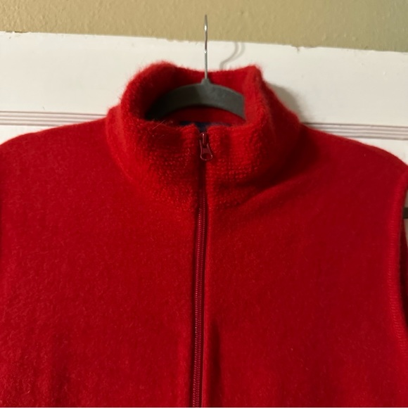 Merino angora red winter vest made in New Zealand size M - Picture 5 of 10